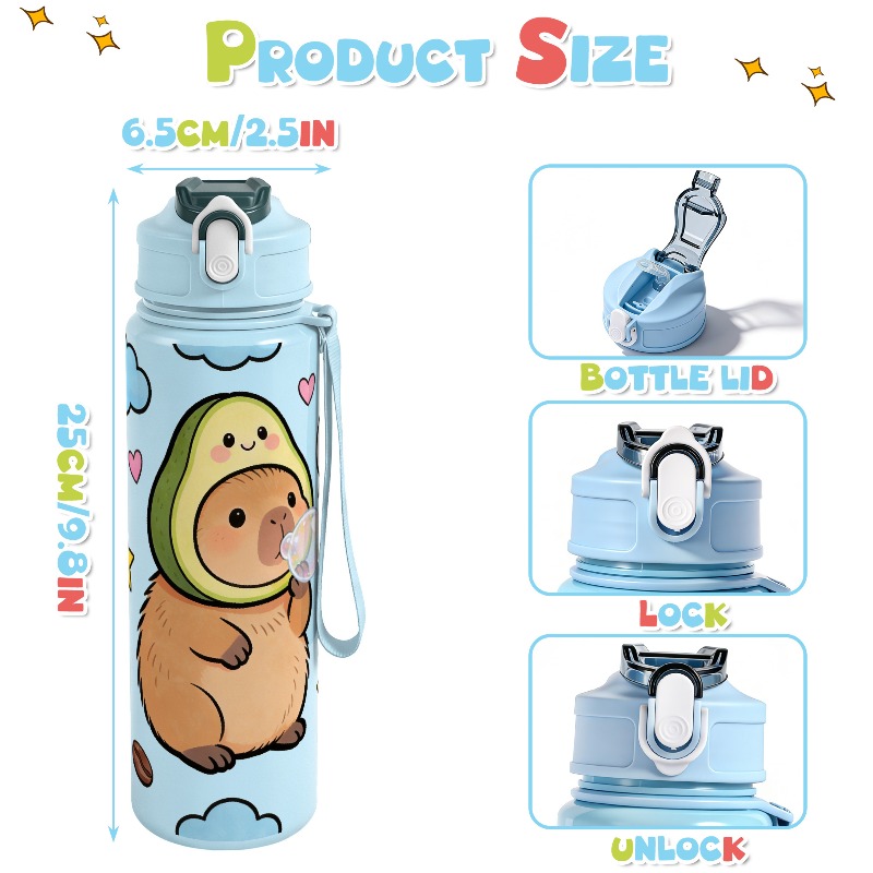 750ml Custom Name Cute Capybar - огляд і ціна Reusable Straw