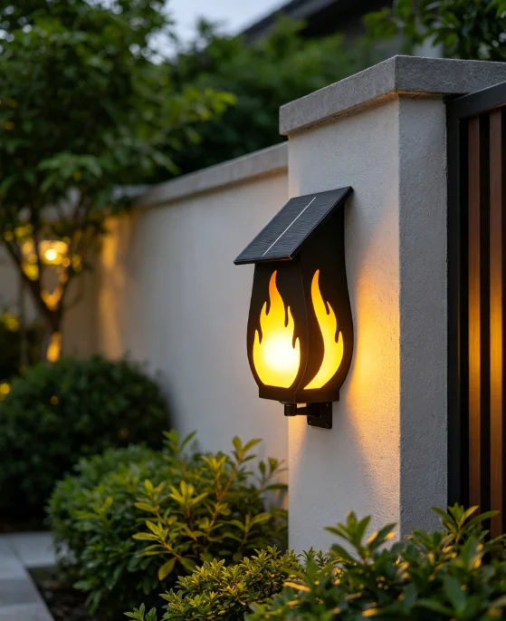 Outdoor solar wall light flame - огляд і ціна Solar Garden Light