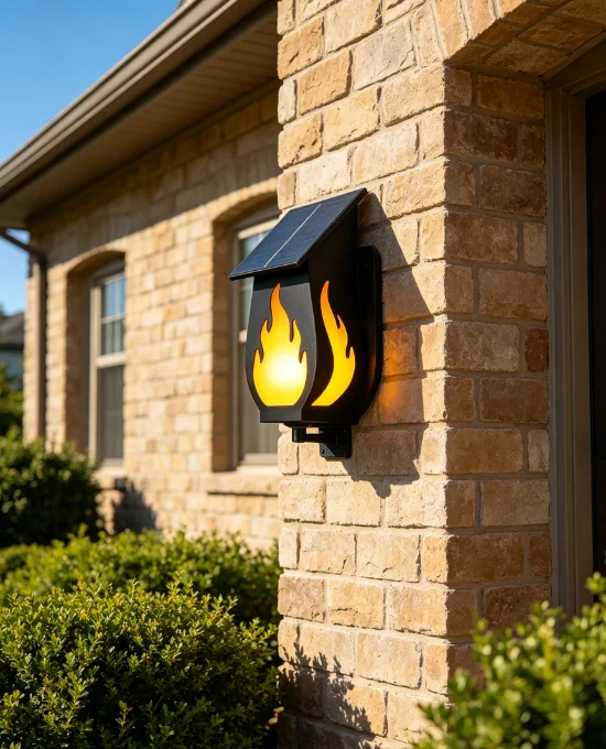 Outdoor solar wall light flame - огляд і ціна Solar Garden Light