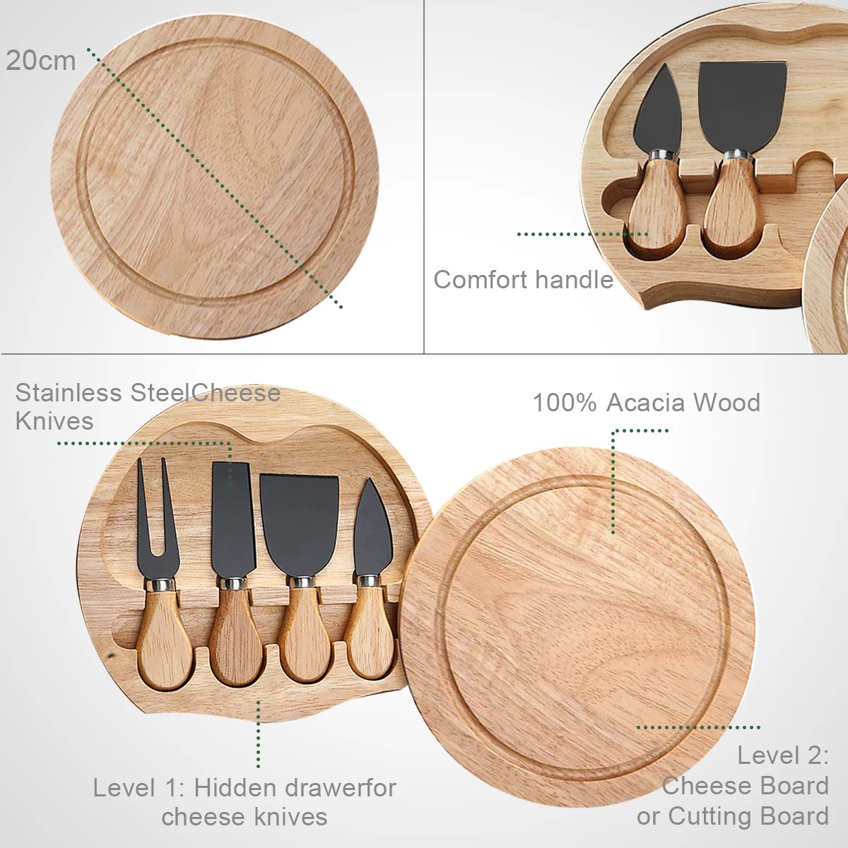 Cheese Knives Set for Charcute - огляд і ціна Bamboo Cutlery