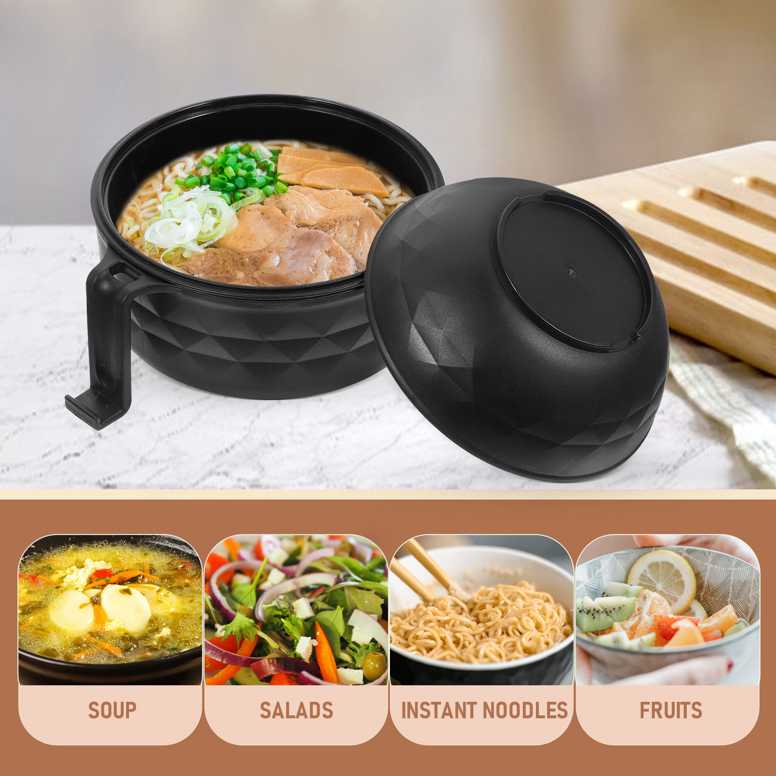 1Set Wheat Straw Food Bowl Set - огляд і ціна Reusable Straw