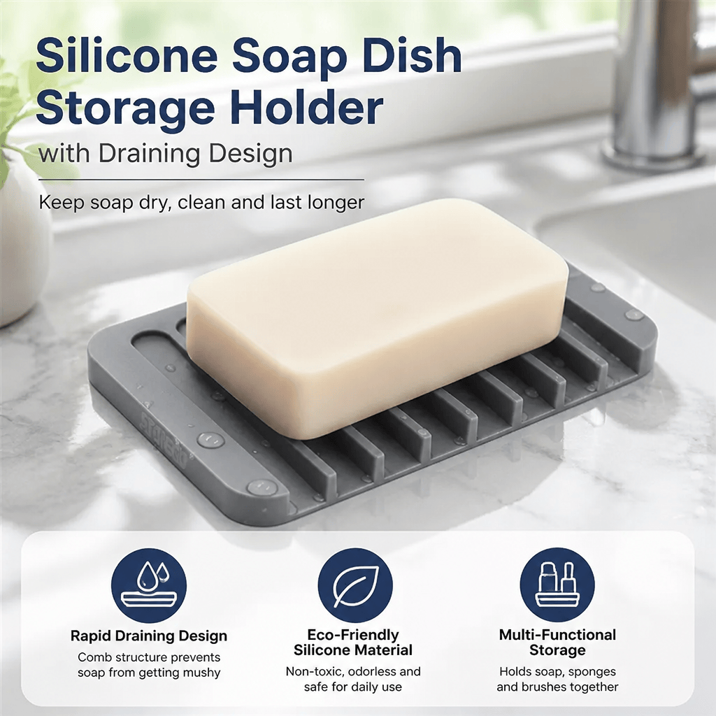 Silicone Soap Dish Draining Ho - огляд і ціна Eco Sponge